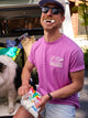 The Brighter Horizon (Non Pocket Graphic T-Shirt)- Pink - Image 1 - Chubbies Shorts