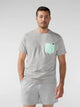The Checkered Chest (T-Shirt) - Heather Grey - Image 1 - Chubbies Shorts