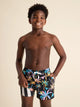 The Black Light Nights (Boys Lined Classic Swim Trunk- Shorter) - Image 1 - Chubbies Shorts