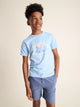 The Howlin' For The Weekend (Youth Non Pocket T-Shirt) - Soft Blue - Image 1 - Chubbies Shorts