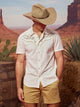 The Pony Up (Chambray Oxford Friday Shirt) (CQS)- Coconut Milk - Image 1 - Chubbies Shorts