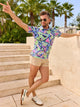 The Retro Exploding Nacho (Performance Polo) - Green - Image 1 - Chubbies Shorts