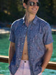 The Risk It or Hisbiscus (Resort Weave Friday Shirt)- Gray - Image 1 - Chubbies Shorts