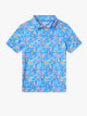 The Single & Ready To Flamingle (Boys Performance Polo)- Blue - Image 1 - Chubbies Shorts